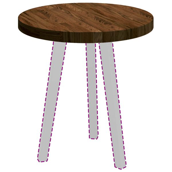 vidaXL Bordplade M&oslash;rk Brun &Oslash; 50 x 4 cm Massivt Eg Tr&aelig;