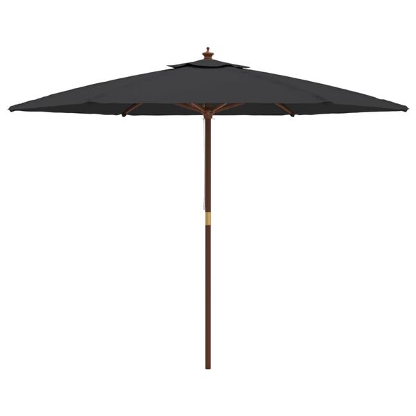 vidaXL haveparasol med træstang 299x240 cm sort