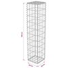 vidaXL gabionv&aelig;g med d&aelig;ksler galvaniseret st&aring;l 20 x 20 x 100 cm