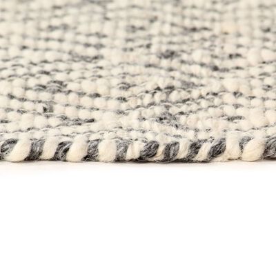 vidaXL gulvtæppe 80 x 150 cm håndvævet uld hvid/grå/sort/brun