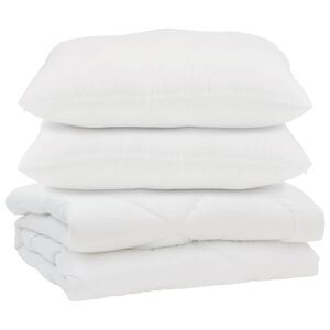 vidaXL Dyne med pude 3 pcs Hvid Mikrofiber
