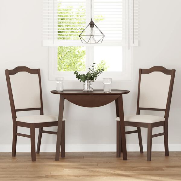 vidaXL spisebordsstole med hynder 2 stk. massivt gummitræ brun