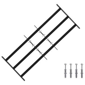 vidaXL Sikkerhedsrist til vinduer med 3 tv&aelig;rst&aelig;nger 3 pcs 63-114 cm