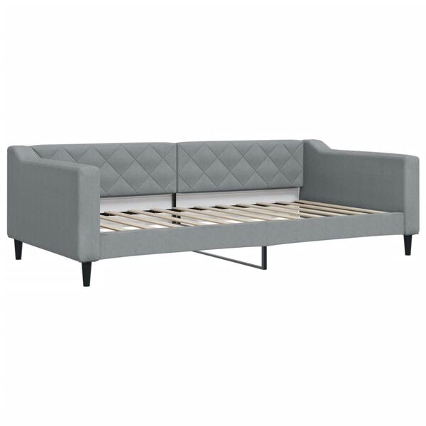 vidaXL daybed med udtr&aelig;k og skuffer 100x200 cm stof lysegr&aring;