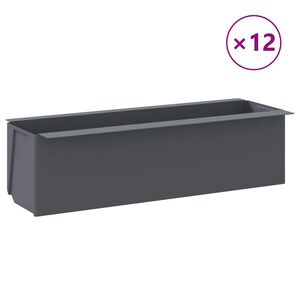 vidaXL blomsterkasser til Euro-paller 12 stk. 36x13,5x9,5 cm PP gr&aring;