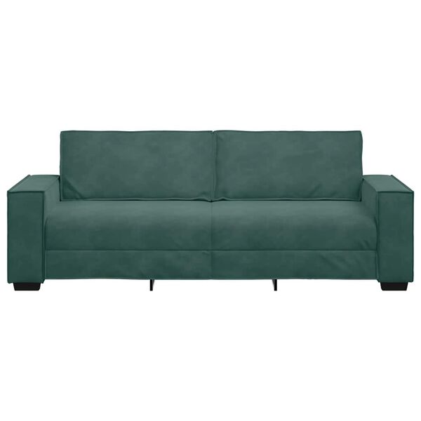 vidaXL 3-personers sofa 180 cm fløjl mørkegrøn