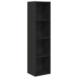 vidaXL Bogskab med hylde Sort eg 143 x 30 x 36 cm Konstrueret tr&aelig;