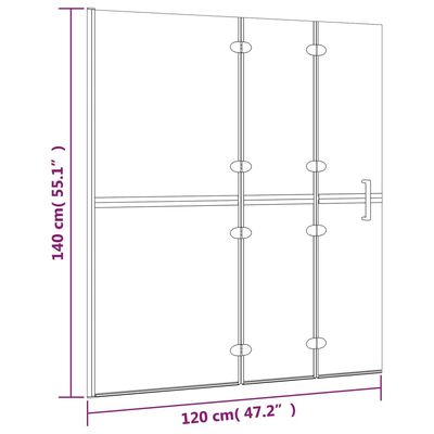 vidaXL foldbar bruseafskærmning 120x140 cm sikkerhedsglas hvid