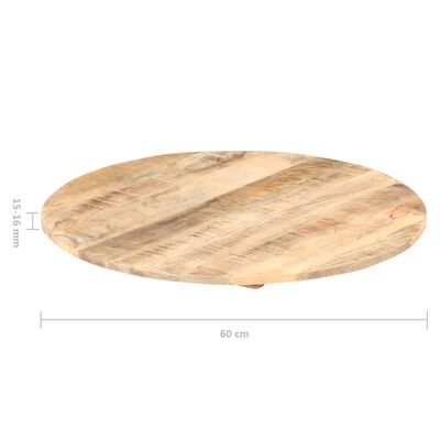 vidaXL bordplade 15-16 mm rund 60 cm massivt mangotræ
