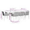 vidaXL spisebordss&aelig;t til haven 9 dele med hynder polyrattan og st&aring;l