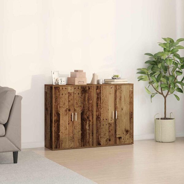 vidaXL Sideboard 2 pcs Gammelt tr&aelig; 60 x 31 x 84 cm Konstrueret tr&aelig;
