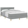 vidaXL Box spring seng med pude Lysegr&aring; 160 x 200 cm Stof