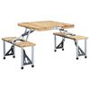vidaXL foldbart campingbord med 4 siddepladser st&aring;l aluminium