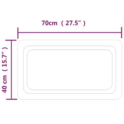 vidaXL badeværelsesspejl med LED-lys 40x70 cm