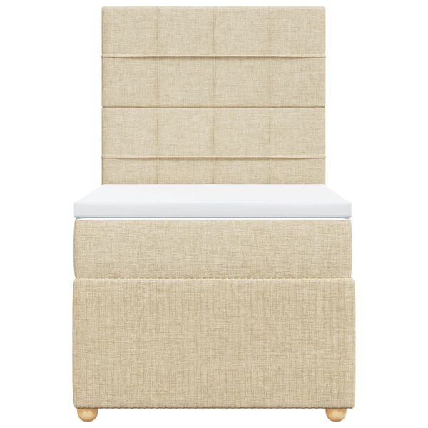 vidaXL kontinentalseng med madras 90x200 cm stof cremefarvet