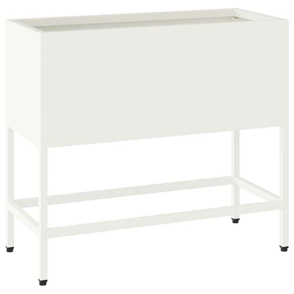 vidaXL H&aelig;vet haveplante Hvid 60 x 26 x 48 cm St&aring;l