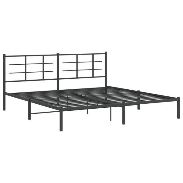 vidaXL sengeramme med sengegavl 193x203 cm metal sort