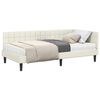 vidaXL Hj&oslash;rnesengramme med Madras 2 stk. Creme 90 x 200 cm Fl&oslash;jl