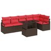 vidaXL Havesofa S&aelig;t 7 stk. Brun Poly rattan