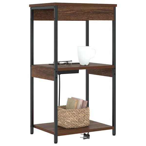 vidaXL Natskab med hylde Brun eg 41 x 31 x 76 cm Konstrueret tr&aelig;