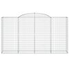 vidaXL buede gabionkurve 3 stk. 300x50x160/180 cm galvaniseret jern