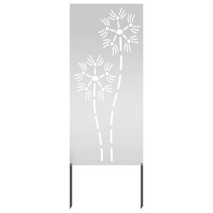 vidaXL Have privatliv sk&aelig;rm S&oslash;lv 50 x 140 cm Galvaniseret st&aring;l