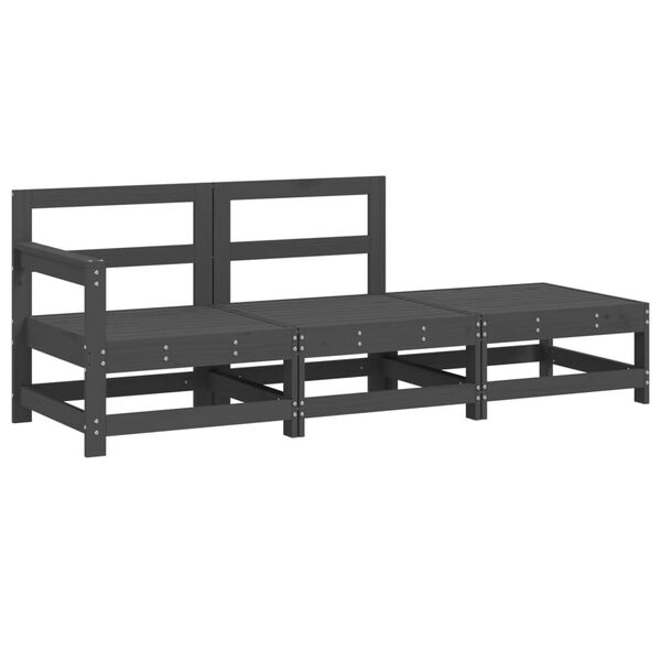 vidaXL lounges&aelig;t til haven 3 dele massivt fyrretr&aelig; gr&aring;