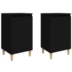 vidaXL sengeborde 2 stk. 40x35x70 cm konstrueret tr&aelig; sort