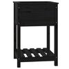 vidaXL plantekasse med hylde 54x54x81 cm massivt fyrretr&aelig; sort
