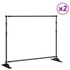 vidaXL stativer til fotobaggrund 2 stk. 254x243 cm st&aring;l sort