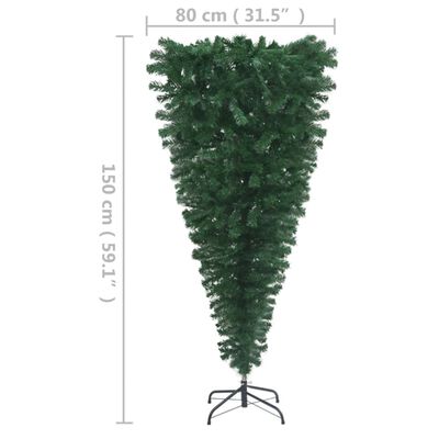 vidaXL kunstigt omvendt juletræ med lys 150 cm grøn