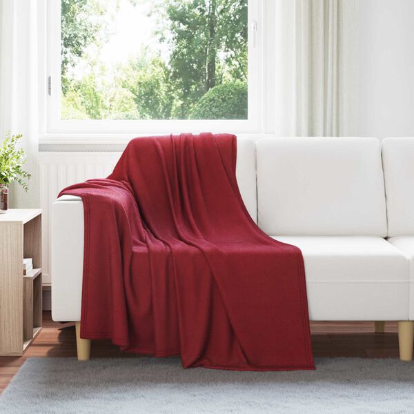 vidaXL Kastet&aelig;pper 6 pcs Bordeaux R&oslash;d 170 x 130 cm Fleece