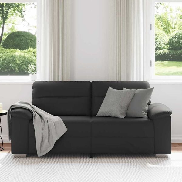 vidaXL 2-personers sofa sort 140 cm kunstlæder