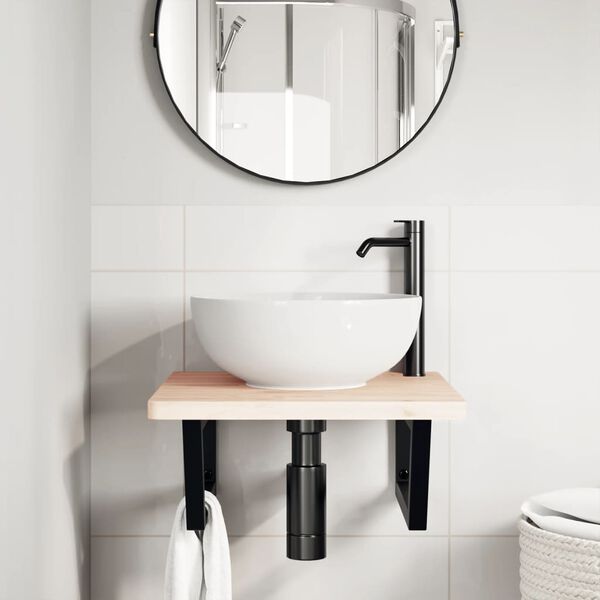 vidaXL hyldebeslag til håndvask 2 stk. trapez stål sort