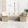 vidaXL Havesofa S&aelig;t med pude med opbevaring 6 pcs Beige Poly rattan