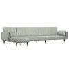 vidaXL L-formet sovesofa 275x140x70 cm velour lysegr&aring;