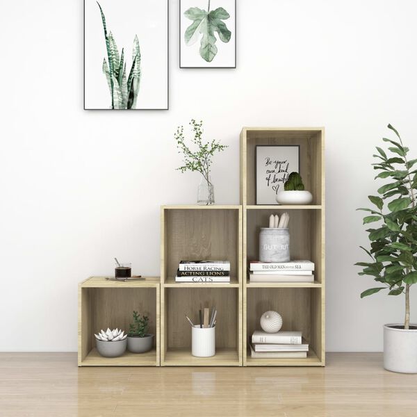 vidaXL tv-skabss&aelig;t 3 dele konstrueret tr&aelig; sonoma-eg