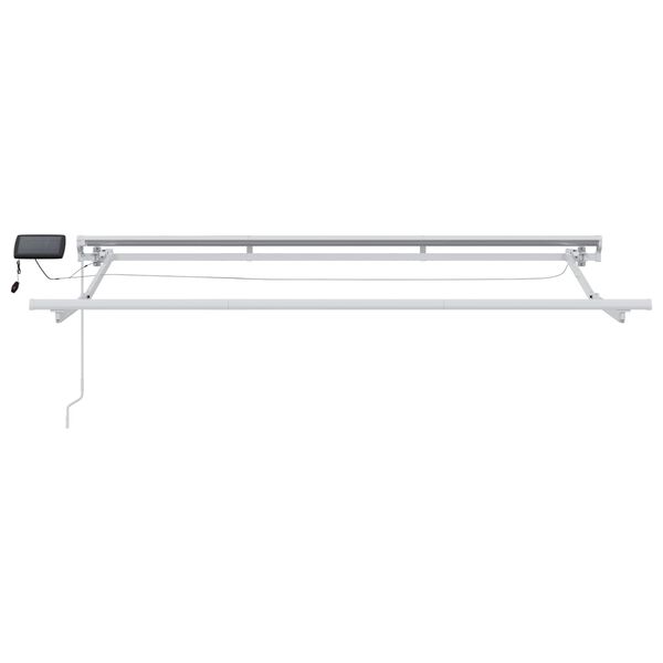 vidaXL Manuel markise-ramme med LED-lys Hvid 3 x 2 m Aluminium