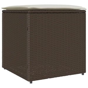 vidaXL Pude kasse med opbevaring Brun 50 x 50 x 50 cm polyrattan