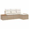 vidaXL Havesofa S&aelig;t 4 stk. Beige polyrattan