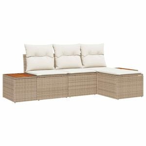 vidaXL Havesofa S&aelig;t 4 stk. Beige polyrattan