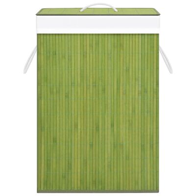 vidaXL vasketøjskurv med 2 rum 72 l bambus grøn