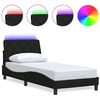 vidaXL sengeramme med LED uden madras 80x200 cm stof sort