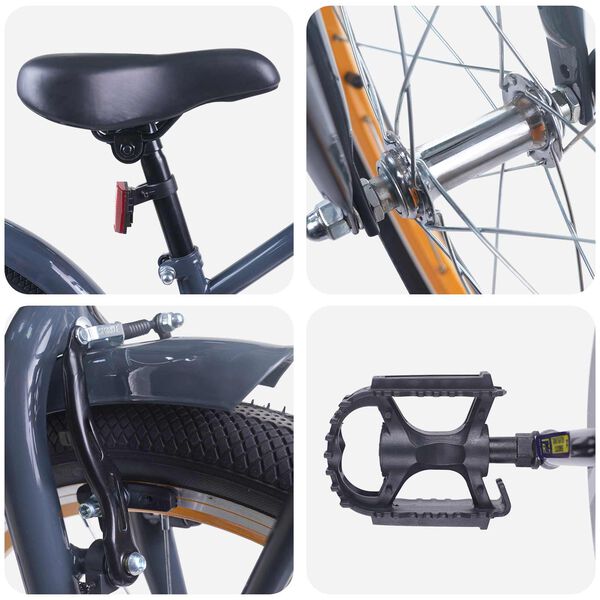 vidaXL B&oslash;rnecykel 20 tommer til b&oslash;rn i alderen 6-11 &aring;r M&oslash;rkegr&aring;