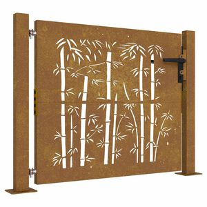 vidaXL havel&aring;ge 100x100 cm cortenst&aring;l bambusdesign