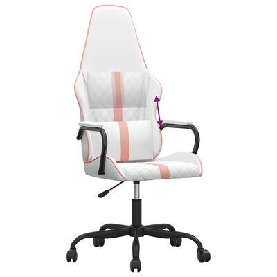 vidaXL gamingstol kunstlæder hvid og lyserød