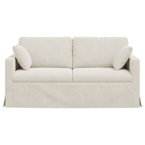 vidaXL Sofa Creme 158 x 78 x 80 cm Fl&oslash;jl