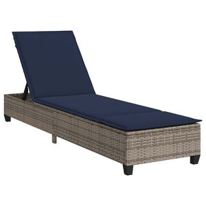 vidaXL liggestol med hynder 55x200x25,5 cm polyrattan gr&aring;