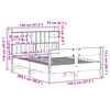 vidaXL seng med reol uden madras 140x200cm massivt fyrretr&aelig; gyldenbrun