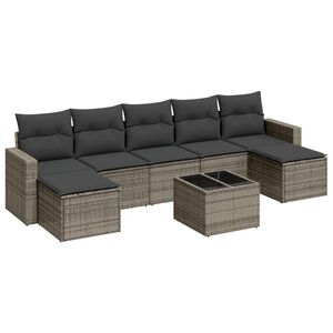 vidaXL sofas&aelig;t til haven 8 dele med hynder polyrattan gr&aring;